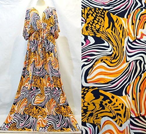 The Sisters Women Yellow Black print VNeck Long Kimono Pregnant Dress Plus Size 2X 3X 4X 18 20 22 24
