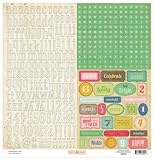 American Crafts - Crate Paper - Pretty Party Collection - 12 x 12 Cardstock Stickers - Alphabet Labels