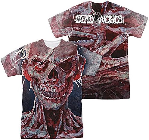 Deadworld Zombie Apocalyptic Comic Skeleton Face Adult 2-Sided Print T-Shirt