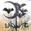 SALE!! Cresent moon Vampire Bats Metal Weathervane: Roof Mount