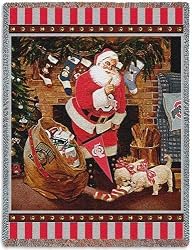 Ohio State Univ Santa Throw - 70 x 53 Blanket/Throw - Ohio State Buckeyes