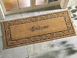 Oversized Welcome Front Door Coir Mat by Collections Etc