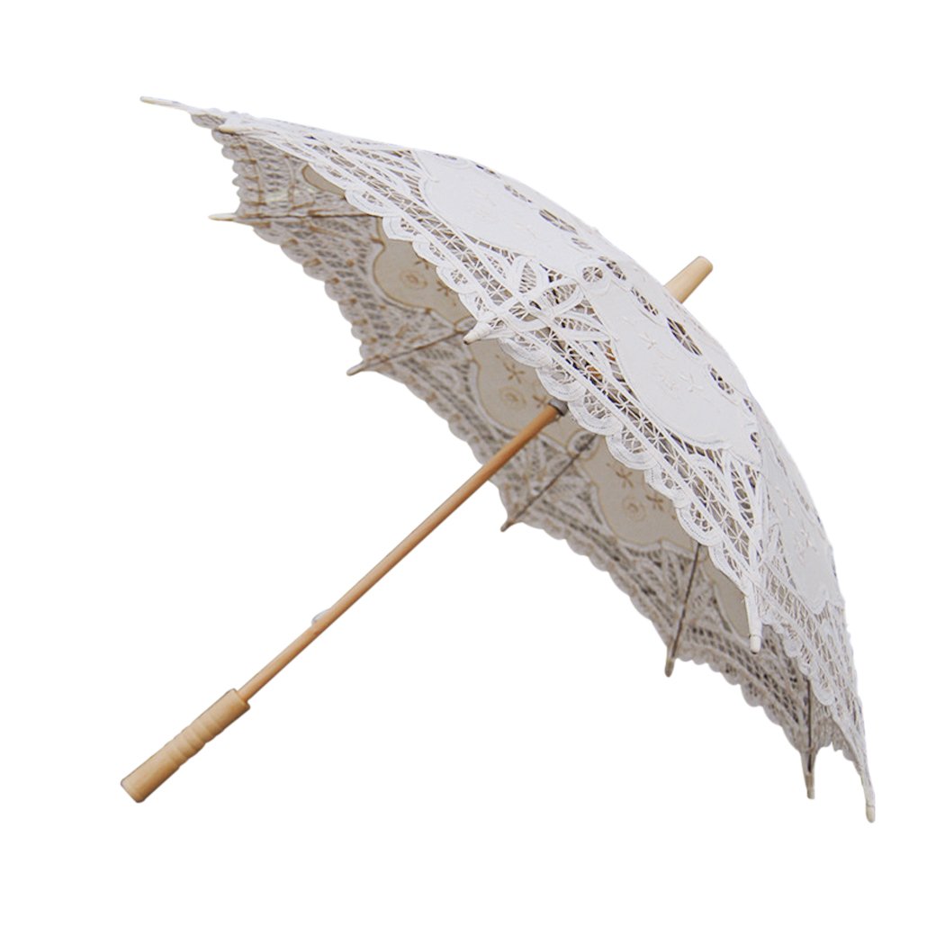 Leegoal Handmade Umbrellas for Bridal Bridesmaid Wedding Decoration, Beige