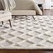 Modway R-1154A-810 Regale Abstract Moroccan Trellis 8x10 Shag Area Rug, Ivory and Light Gray