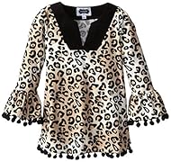 Girls Corduroy/Polyester/Rayon/Spandex Leopard Print Tunic 
