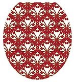 Toilet Tattoos TT-3000-R Queen Ann's Lace Red and Gold Decorative Applique for Toilet Lid, Round