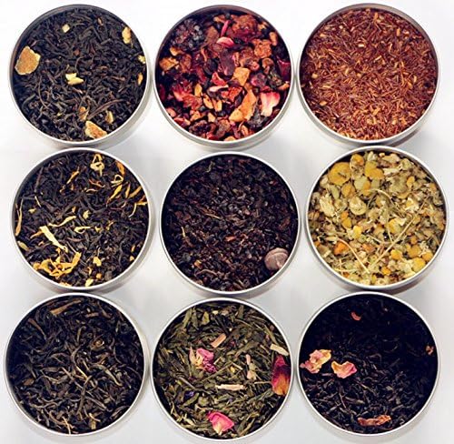 TEAlise Loose Leaf Tea Sampler Gift Set 9 Bestselling Cans 10 Servings of Tea Per Can