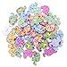 Polytree 50pcs Multicolored Cartoon Animal 2 Holes Wood Sewing Buttons (Elephant)