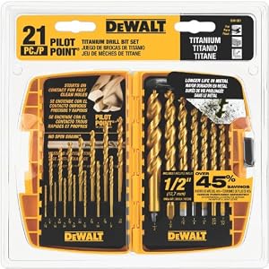 DEWALT DW1361 Titanium Pilot Point Drill Bit Set, 21-Piece $21.75
