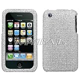 Bling Silver Diamante Snap-On Hard Cover Case Bling Cell Phone Protector for Apple iPhone i-Phone 3G 3GS 2nd Generation