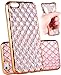 iPhone 6 plus Case, FLYEE Flexible 3D Shiny Sparkling Clear Transparent Rugged Soft TPU Hybrid High Impact Cover for iphone 6 6s plus 5.5 inch-Gold rose.