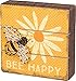 Primitives by Kathy Slat Box Sign - Bee Happy Size: 6