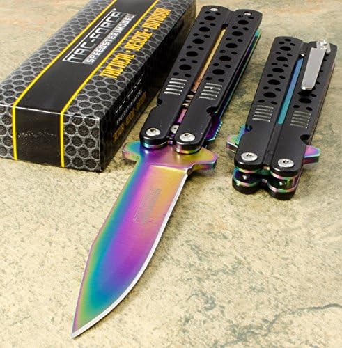 Tac Force Spring Assisted Open Tactical Folding Pocket knife Rainbow Blade