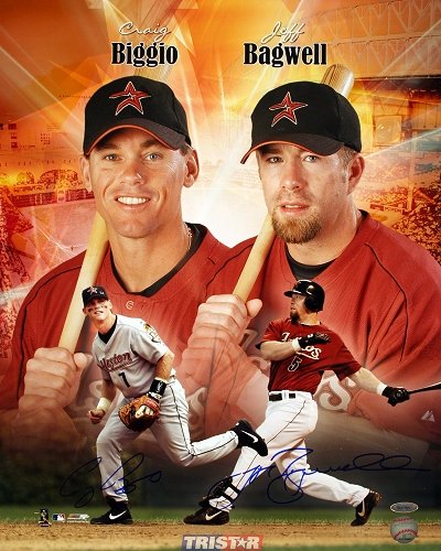 Jeff Bagwell & Craig Biggio Autographed Houston Astros 16x20 Photo