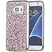 S7 Edge Case, Galaxy S7 Edge Case, iYCK Luxury 3D Handmade Electroplated Soft Flexible TPU Crystal Diamond Rhinestone Bling Glitter Protective Shell Back Case Cover for Samsung Galaxy S7 Edge - Pink