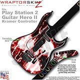 PS2 Guitar Hero II ( 2 ) Kramer Guitar Radioactive Red WraptorSkinz TM Faceplate Skin by TuneTattooz TM