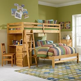 Explorer Twin Full Student Loft: Chair Included, 4 Drawer Chest