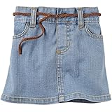 Carter's Little Girls' Denim 5-Pocket Skirt - Brown Belt - (3-Toddler)