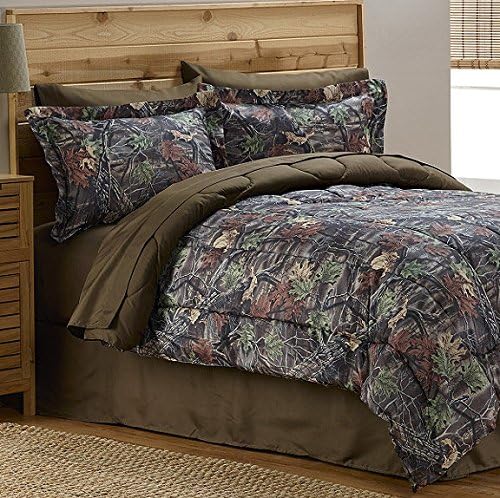 Camouflage Mossy Tree Hunting Cabin Boys Full Comforter Set (8 Piece Bed In A Bag) + HOMEMADE WAX MELT!