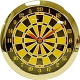 IMAGE OF Trademark Dartboard Quartz Clock Dartboard Clock, Black/gold