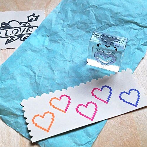 Pixel Heart Stamp, clear polymer cling mounted, small accent stamp
