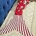 NOPTEG Kids Mermaid Tail Blanket Knitted Living Room Sofa Sleeping Bag Birthday Gift 59inch x31.5 inch (Red)