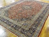 10'0 x 13'10 Red Persian Hand Knotted Wool Kashan Rug