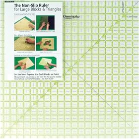 Omnigrip 20-1/2-Inch-by-20-1/2-Inch Non-Slip Diamond Free Quilter's Ruler