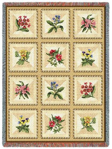 French Floral Throw - 70 x 54 Blanket/Throw