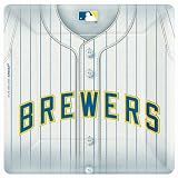 Lets Party By Amscan Milwaukee Brewers Baseball Square Banquet Dinner Plates