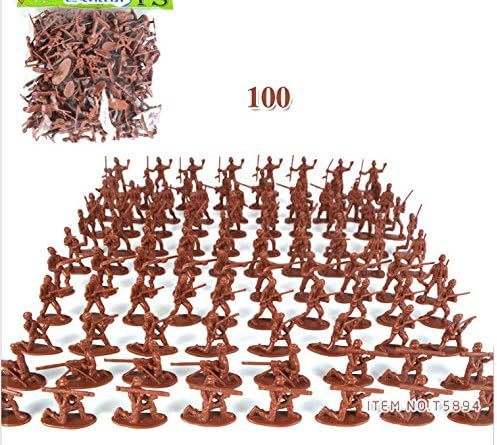 100pcs OPCC small toy soldier sand table model of the plastic toy soldiers, strategic games, the best gift children boys, 12 styles,brown