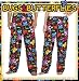 Butterflies Pajama Bottoms or Lounge Pants SIZE Lg- Butterfly Theme FOR HIM or HER 100% Natural Cotton NOT a CHEAP BLEND