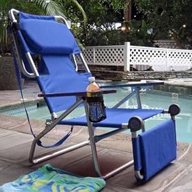 Ergo Sport Padded Beach Chair / Pool Chaise w/ Pillows