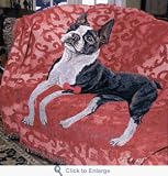 Boston Terrier Chenille Throw Blanket