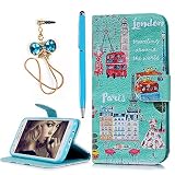 Galaxy J5 Case, YOKIRIN Printed Series PU Leather Magnetic Flip Wallet Folio Kickstand Book Style Skin Cover with ID&Credit Card Pockets for Samsung Galaxy J5 - London Paris Postcard