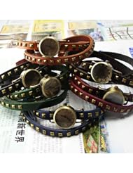 6 Colors Roman Numerals Handmade Vintage Fashion Muti-Circle Strap Womans Quartz WristWatch