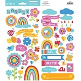 Pebbles Party With Amy Locurto Rainbow Accent & Phrase Stickers