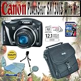 Canon PowerShot SX130 IS 12.1 MP 12x Wide-Angle Optical Zoom Compact Digital Camera Starter kit with 4GB SD High Capacity Memory Card, Deluxe Camera Bag and more
