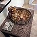 VIGO Golden Greek Glass Vessel Bathroom Sink and Waterfall Faucet with Pop Up, Oil Rubbed Bronze
