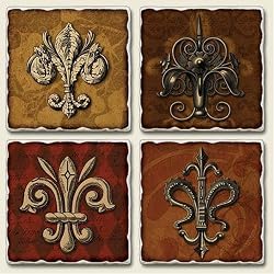 Royalty Assorted Tumbled Stone Coaster Set