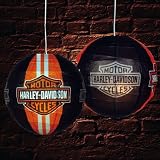 Black Harley Davidson Rice Paper Lamp - 18Hx18W