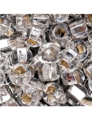 Home: Czech Seed Beads 6/0 Crystal Silver Foil Lined (1 Ounce) - Jablonex