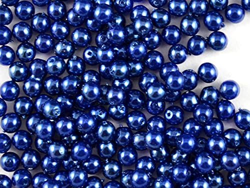 100pcs Czech Glass Beads with a Pearl Coating Estrela Round 4mm Pastel Blue