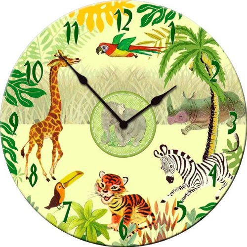 Dolce Mia Jungle Animals Safari Nursery Wall Clock - Sew Vintage