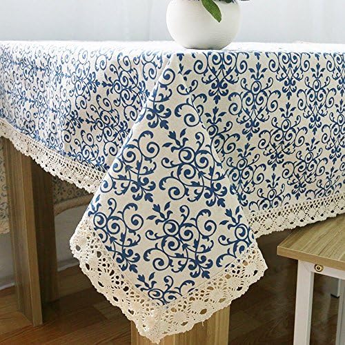 Svolite Floral Printed Vintage Linen Tablecloth Rectangle 60 x 84 inch