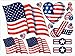 Patriotic July 4th Window Clings Decals Kit