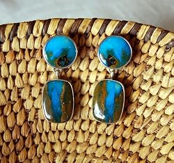 Blue Peruvian Opal Earrings