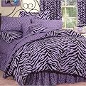 Zebra Print Bedding Collection - Lavender/Black