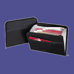 Zip File, Fabric, 13 Pockets, 14"x10", A Z, Monthly, Blue (GLW84087BLK) Category: Expanding Files