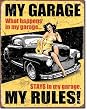Legends - My Garage Tin Sign 16" X 12.5"